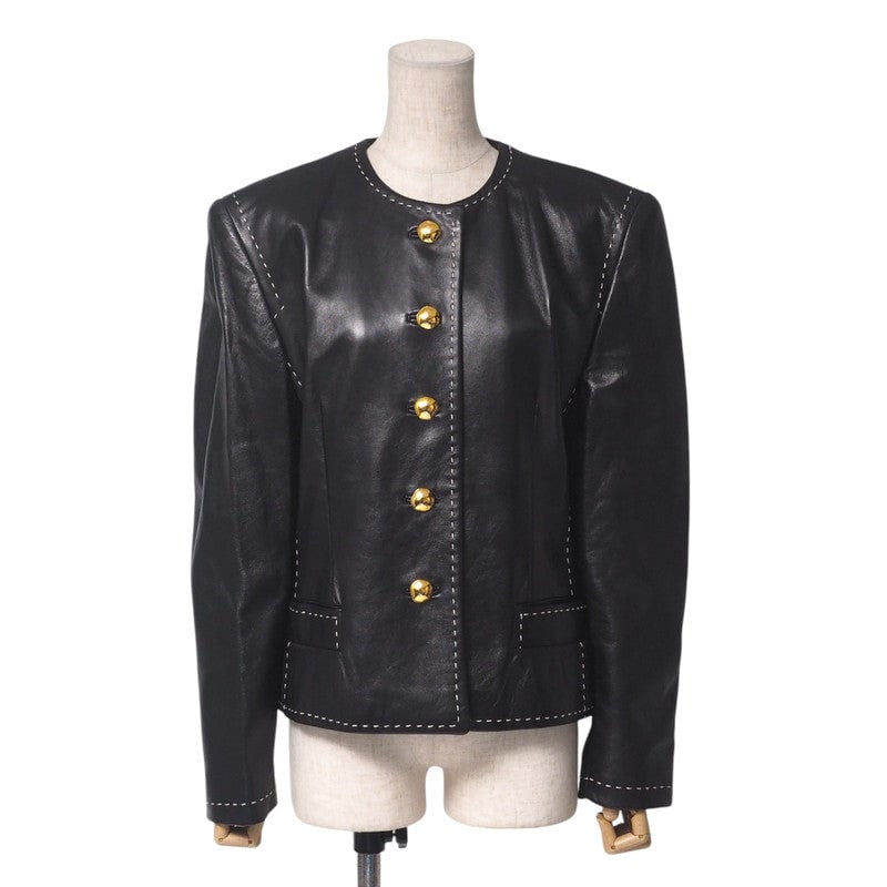 Escada No Color Jacket Leather Black Women 38: Material: Leather Gender: Women Brand: ESCADA Item: No color jacket Gender: Women Color: black Material: leather Accessories: None Notation Size: 38 Size: cm (approx.): Shoulder width: 45 Dress length