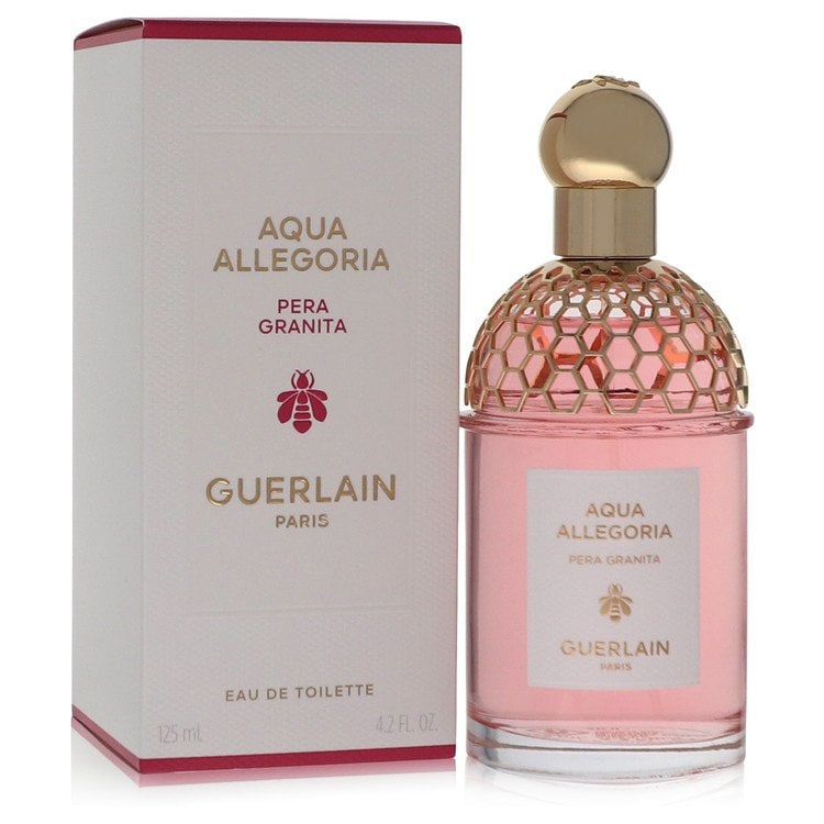 Aqua Allegoria Pera Granita Perfume By Guerlain Eau De Toilette Spray: Brand: Guerlain Size: 4.2 oz Eau De Toilette Spray Grams: 500 Type: Eau De Toilette Spray Fragrance: Perfume for Women Product Disclaimer: Authentic fragrances; some boxes may show shelf wear. We stro