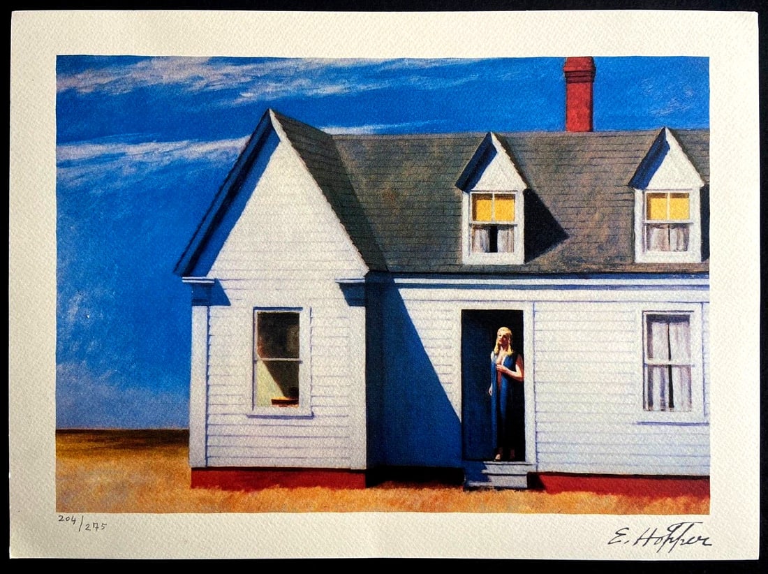 Edward Hopper Lithograph Coa Hand Signed Numbered Limited: Edward Hopper "Noon " Lithograph of an work by Edward Hopper, printed in 1986. 30 x 41 cm 275 hand-numbered copies The progressive number may be different from the one published. signed on the plate B