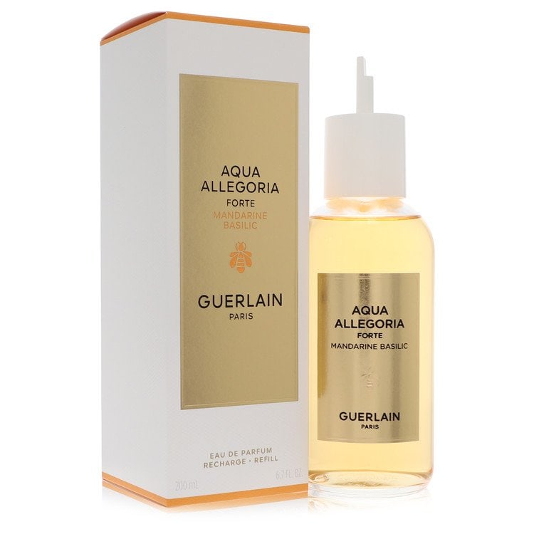 Aqua Allegoria Forte Mandarine Basilic Perfume By Guerlain Eau De Parfum Refill: Brand: Guerlain Size: 6.7 oz Eau De Parfum Refill Grams: 600 Type: Eau De Parfum Refill Fragrance: Perfume for Women Product Disclaimer: Authentic fragrances; some boxes may show shelf wear. We strong