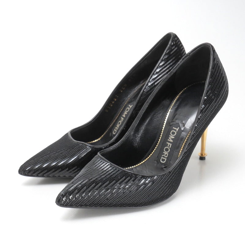 Tom Ford Pumps W1046T Sequin Black / Gold 36: Brand: TOM FORD Item: pumps Gender: Women Color: Black / gold Material: Sequin Accessories: None Notation Size: 36 / US size?5 Shoe Size Chart Size: cm (approx.): JP size: 23cm Shoe Width: 8 Heel Heig