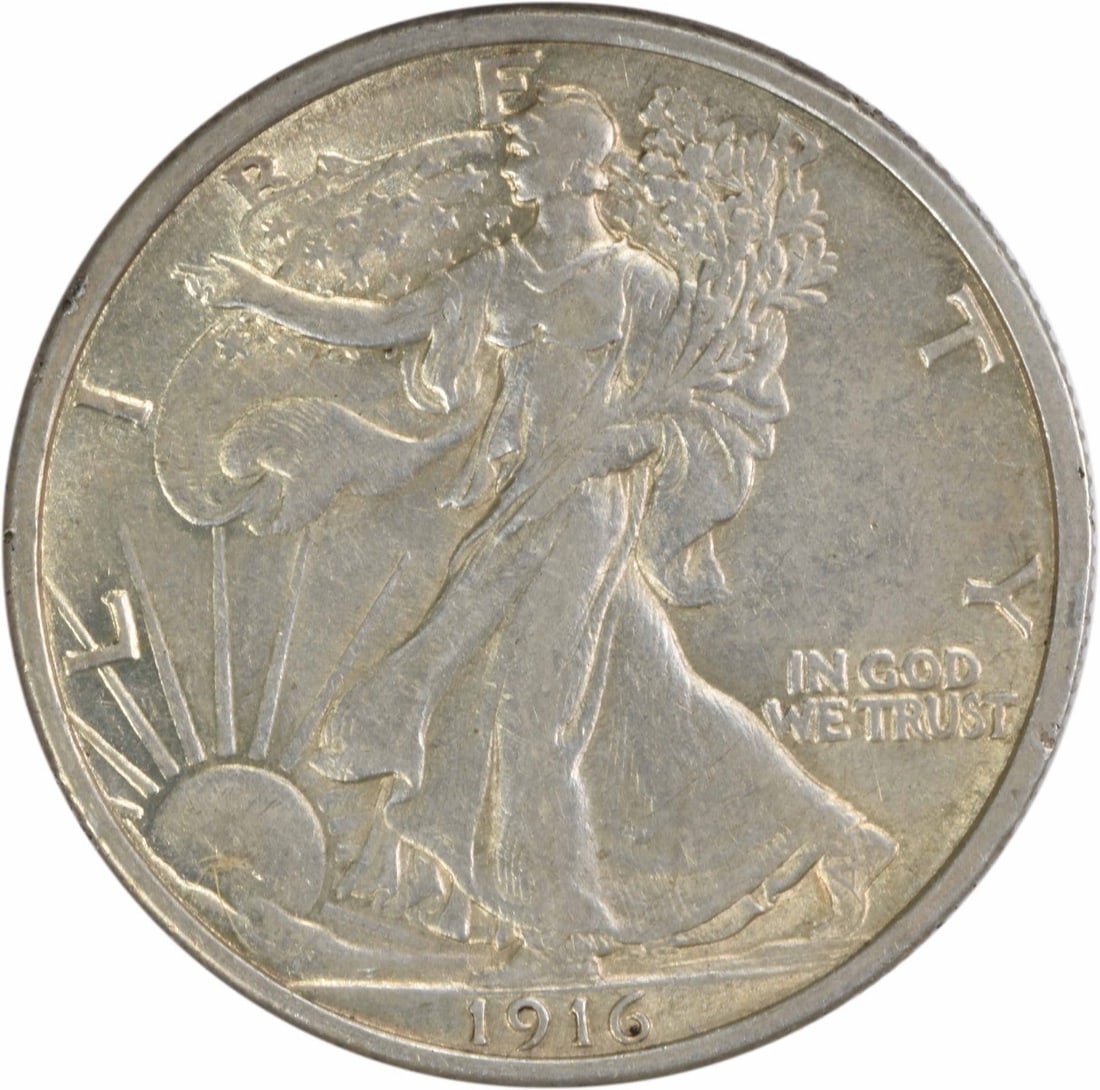 1916 Walking Liberty Silver Half Dollar Au Uncertified (1 of 2)
