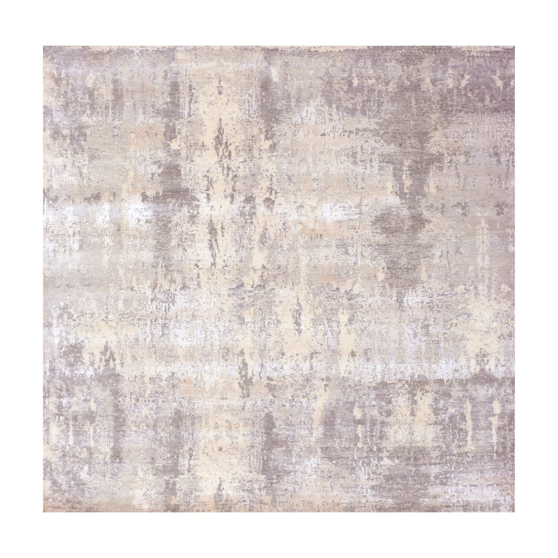 8'X8' Gray Hand Knotted Modern Abstract Pattern Wool And Silk Round Rug: Style: Modern Type: Indoor Material: Wool Color: Grey Item Length: 98 Item Width: 97 Rug Type: Hand Knotted Pile: Wool & Silk Shape: Round Field Color: Grey Size: 8"1" x 8"2" / 246 CM X 249 CM Age: 20