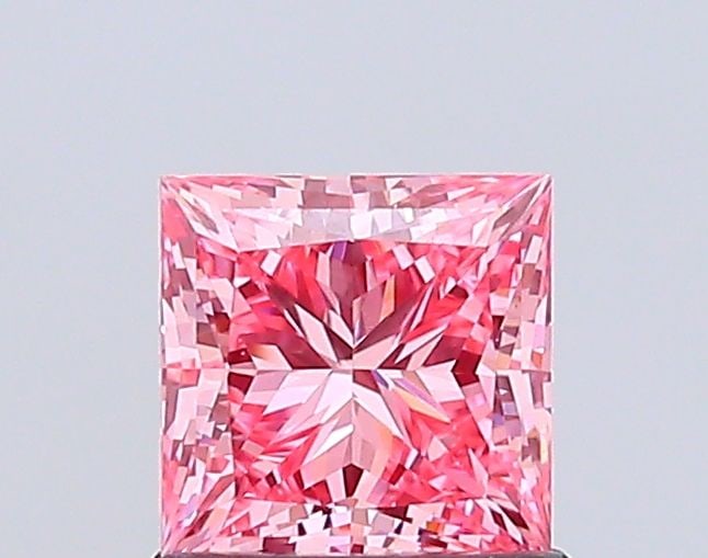 Princess 1.09Ct Fancy Vivid Pink Vvs2 - Loose Lab Diamond (1 of 1)