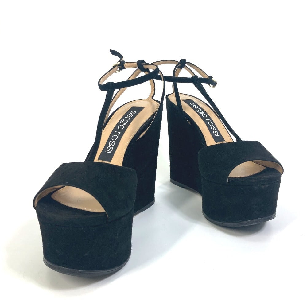 Sergio Rossi Mule A78370 Suede Black Ankle Strap Women 36: Gender: Women Brand: Sergio Rossi Item: Mule Model: Ankle strap Gender: Women Color: black Material: suede Accessories: Storage box has scratches) Storage bag has dirt) Notation Size: 36 / US size?5 S
