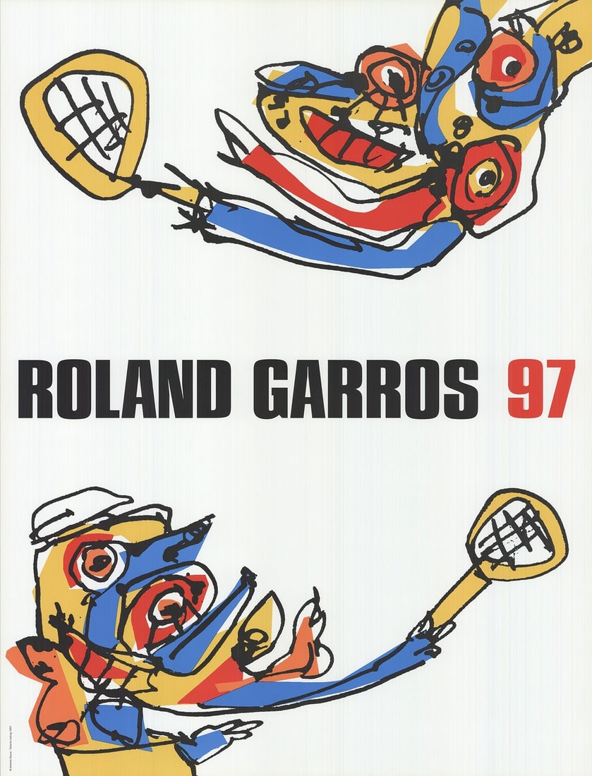 Antonio Saura Roland Garros French Open " Poster Surrealism Mul: Artist: Antonio Saura Title: Roland Garros French Open Year: 1997 Signed: No Medium: Offset Lithograph Paper Size: 29.5 x 22.5 inches ( 75 x 57 cm ) Image Size: 29.5 x 22.5 inches ( 75 x 57 cm ) Editi
