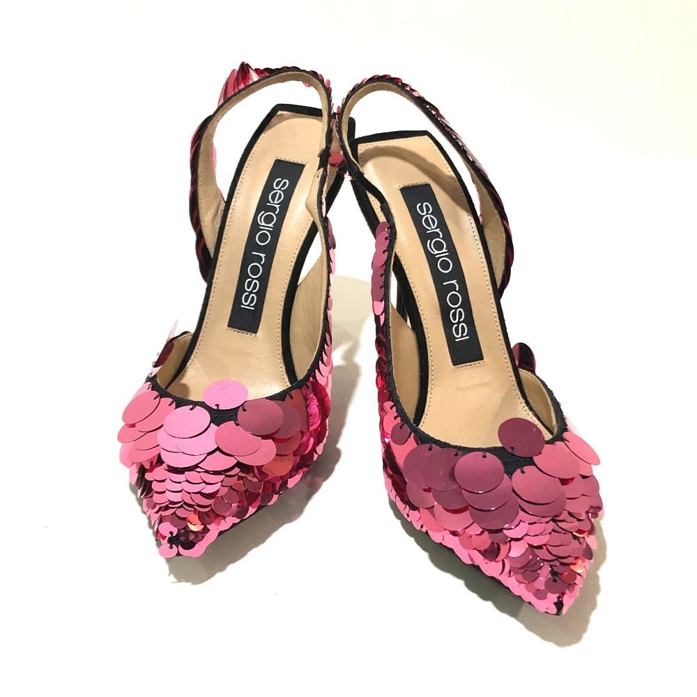 Sergio Rossi Pumps A82860 Sequin Black X Pink High Heels Women 36: Gender: Women Brand: Sergio Rossi Item: pumps Model: High heels Gender: Women Color: Black x pink Material: Sequin Accessories: Storage box, storage bag Notation Size: 36 / US size?5 Shoe Size Chart S