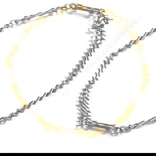 Rare Van Cleef & Arpels Bracelet Bicolor Chain 18K 750 Yellow White Gold: Metal: Multi-Tone Gold Metal Purity: 18k Type: Bracelet Main Stone: No Stone Style: Chain Product Disclaimer: Items may exhibit light wear, such as minor scratches or slight tarnishing appropriate