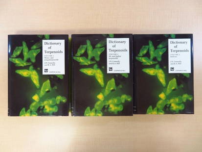 Connolly/Hill Dictionary Of Terpenoids Complete Set Of 3 Volumes: Publication Year: 1991 Type: Textbook Format: Hardcover Subject Area: Terpenoids Language: English Publication Name: Dictionary of Terpenoids Author: Connolly/Hill Publisher: Chapman and Hall/CRC