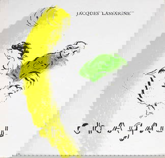 Marc Chagall Rooster With Crescent " Lithograph Modernism Yellow, Whi: Artist: Marc Chagall Title: Rooster With Crescent Year: 1957 Signed: No Medium: Lithograph Paper Size: 9 x 8 inches ( 23 x 20 cm ) Image Size: 9 x 8 inches ( 23 x 20 cm ) Edition Size: Unknown