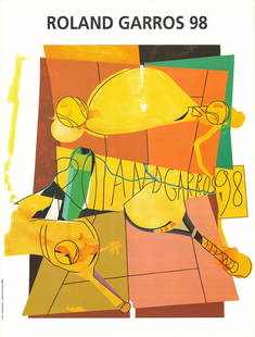 Herve Telemaque Roland Garros French Open " Poster Modernism Mu: Artist: Herve Telemaque Title: Roland Garros French Open Year: 1998 Signed: No Medium: Offset Lithograph Paper Size: 29.5 x 22.5 inches ( 75 x 57 cm ) Image Size: 29.5 x 22.5 inches ( 75 x 57 cm )