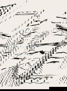 Fernand Lger, Composition, Mes Voyages: Lithograph on vlin bouffant des Papeteries de Hauteville paper. Paper Size: 13.78 x 9.84 inches. Excellent condition. Unsigned and unnumbered, as issued. Notes: From the folio, Fernand Lger mes