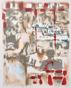 Alexandre Garbell, Composition, Uvres Compltes D'Albert Camus, Lithograph: Lithograph on vlin d'Arches filigran paper. Paper Size: 11 x 8.5 inches. Excellent condition. Inscription: Unsigned and unnumbered, as issued. Notes: From the volume, uvres compltes d'Albert Camus,