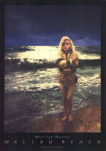 Tommy Merryfield Marilyn Monroe-Malibu Beach " Poster Contemporary: Artist: Tommy Merryfield Title: Marilyn Monroe-Malibu Beach Year: 1989 Signed: No Medium: Offset Lithograph Paper Size: 46 x 33 inches ( 117 x 84 cm ) Image Size: 39.5 x 29.5 inches ( 100 x 75 cm )