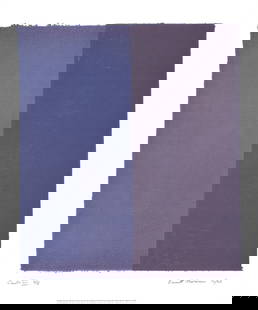 Barnett Newman Canto Viii " Poster Minimalism Blue: Artist: Barnett Newman Title: Canto VIII Year: 1998 Signed: No Medium: Offset Lithograph Paper Size: 23.5 x 19.5 inches ( 60 x 50 cm ) Image Size: 19.25 x 16.25 inches ( 49 x 41 cm ) Edition Size: