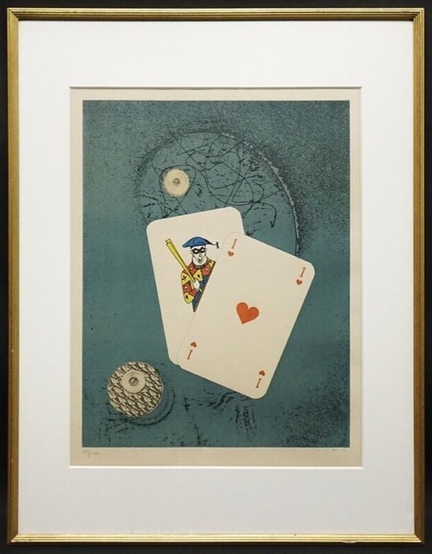 Max Ernst - Playing Cards Original Lithograph Print Signed Framed Ed180: Unit Of Sale: Single Piece Artist: Max Ernst Signed By: Max Ernst Image Orientation: Portrait Size: Large Signed: Yes Material: Paper Framing: Framed Original/Licensed Reprint: Original Region Of Orig
