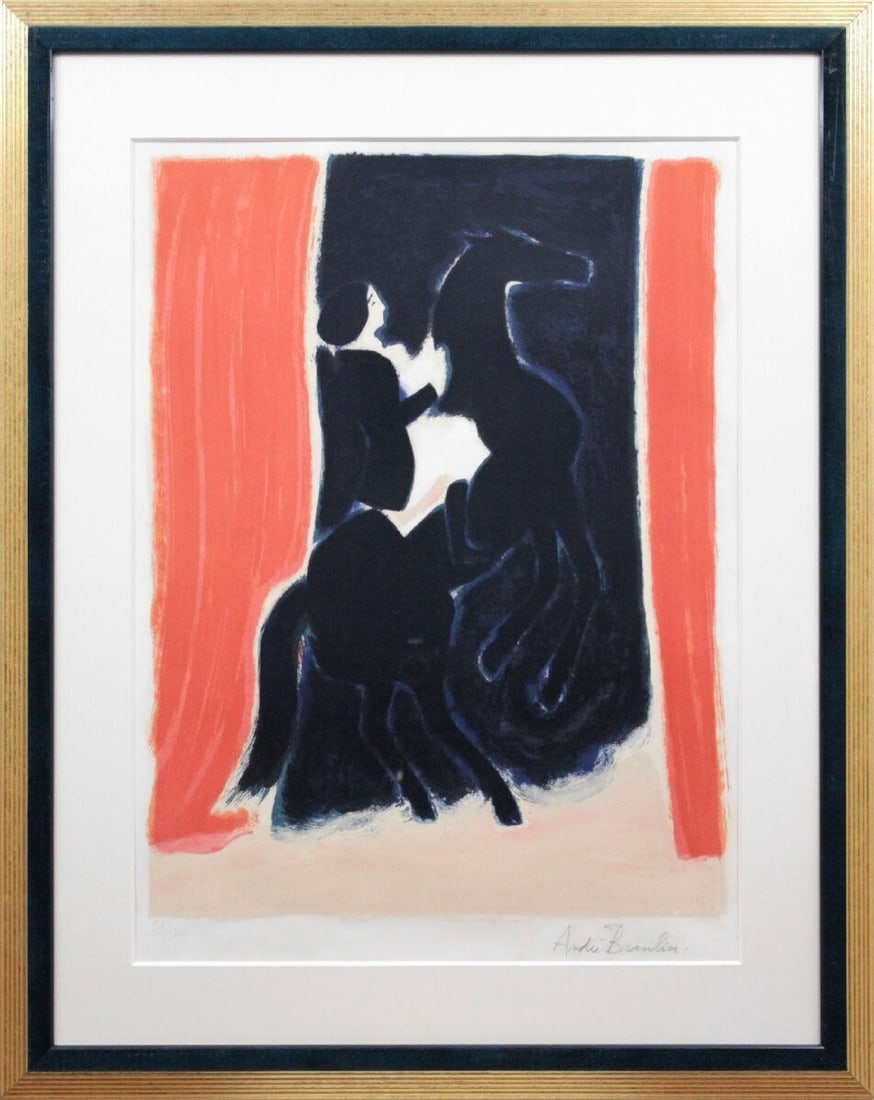 Andre Brasilier Original Lithograph "Circus" Signed Framed Limited Edition 120: Artist: Andre Brasilier Signed By: Andre Brasilier Image Orientation: Portrait Signed: Yes Size: Large Material: Paper Original/Licensed Reprint: Original Framing: Framed Subject: Circus Horse Type: L