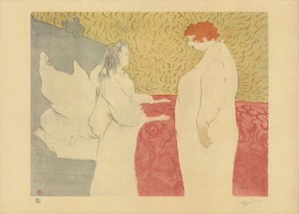 Henri De Toulouse-Lautrec Femme Au Lit " Lithograph Vintage R: Artist: Henri de Toulouse-Lautrec Title: Femme Au Lit Year: 1973 Signed: No Medium: Lithograph Paper Size: 21.25 x 29.75 inches ( 54 x 76 cm ) Image Size: 18.25 x 23.5 inches ( 46 x 60 cm ) Edition Si