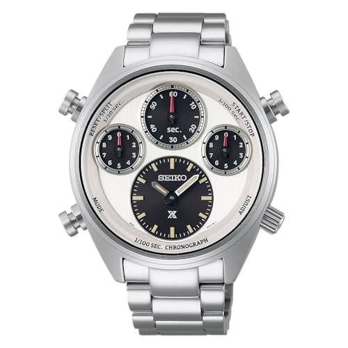 Un Seiko Prospex Sber009 White Speedtimer 110Th Anniversary Men Watch In Box: Bezel Color: Silver Indices: Baton Indexes Gender: Men"s Band/Strap: Bracelet Case Color: Silver Watch Shape: Round Style: Casual Features: 12-Hour Dial Case Size: 42 mm Case Material: Stainless Steel