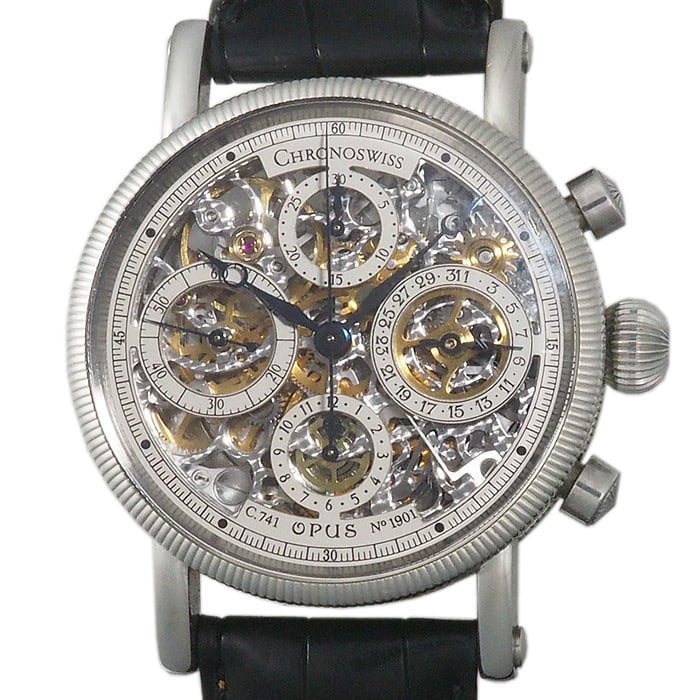 Chronoswiss Opus Chronograph Watch Men: Type: Wristwatch Customized: Yes Style: watches Movement: Automatic Display: Analog Case Size: 38mm Product Disclaimer: Items may exhibit light wear, such as minor scratches or slight tarnishing appro