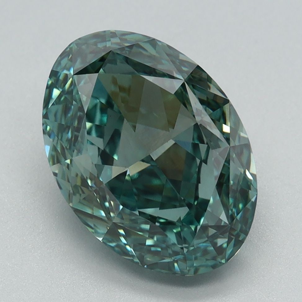 Oval 3.1Ct Fancy Vivid Green Vs1 - Loose Lab Diamond (1 of 1)