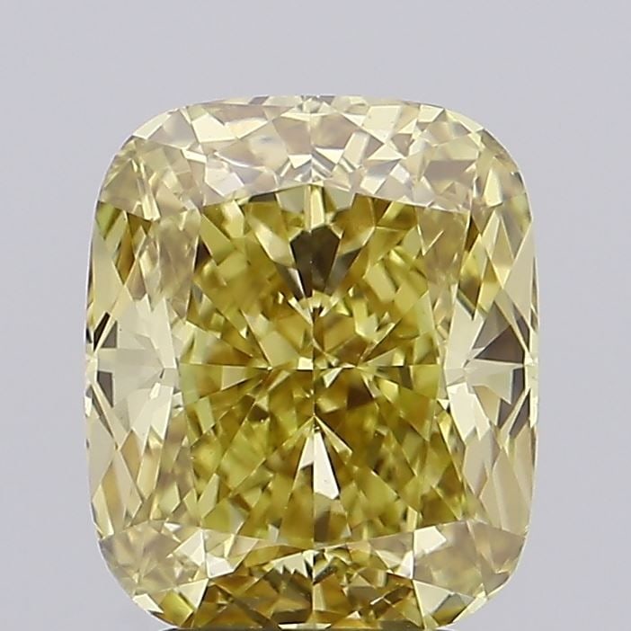 Cushion Brilliant 3.1Ct Fancy Vivid Yellow Vs1 - Loose Lab Diamond (1 of 1)