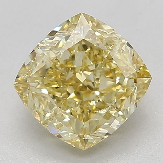 Cushion Modified 3.33Ct Fancy Vivid Yellow Vs1 - Loose Lab Diamond (1 of 1)