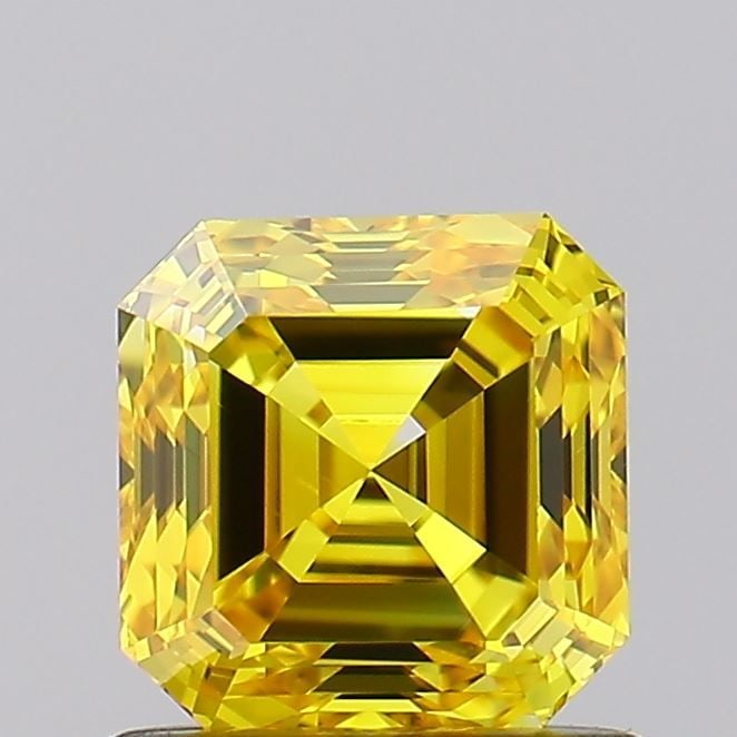 Square Emerald 1.07Ct Fancy Vivid Yellow Vs2 - Loose Lab Diamond (1 of 1)