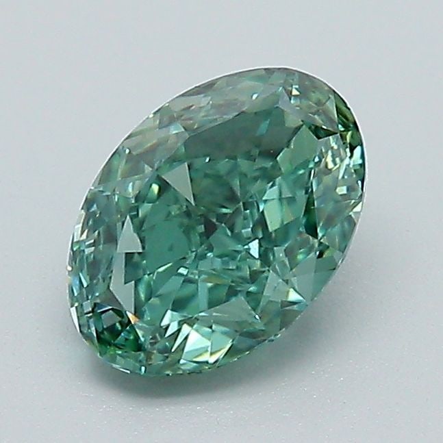 Oval 1.01Ct Fancy Vivid Green Vs1 - Loose Lab Diamond (1 of 1)