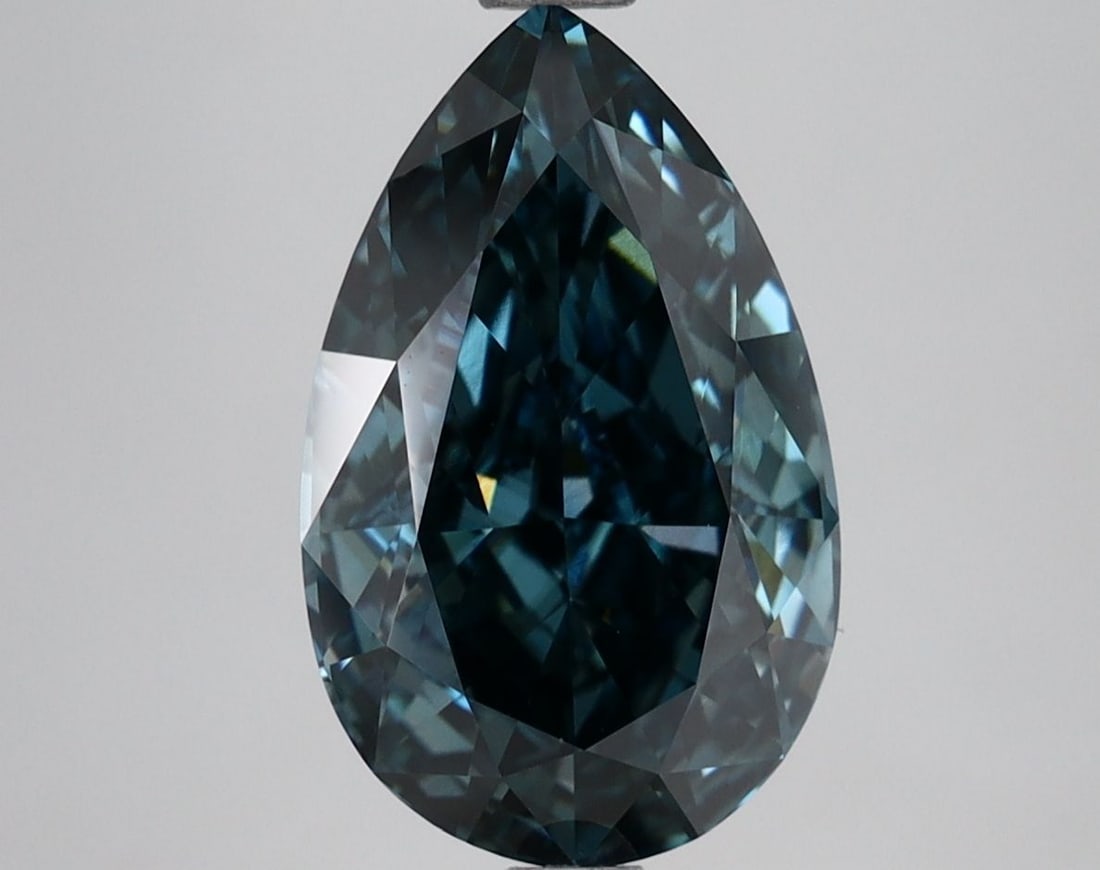 Pear 3.64Ct Fancy Deep Green Blue Vvs2 - Loose Lab Diamond (1 of 1)