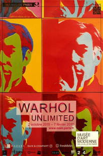 Andy Warhol Pop Art Poster Warhol Unlimited By  French Printing Museum Poster: Artist: Andy Warhol Type: Poster Width (Inches): 47 Color: Red Date Of Creation: Unknown Height (Inches): 63 Style: Pop Art Subject: Floral Product Disclaimer: Please review the full description and p