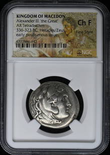 Alexander Iii 'The Great' Kingdom Of Macedon Ar Tetradrachm Ngc F15: Certification: NGC Certification Number: 6772886142 Denomination: Ancient Greek Grade: F15 Product Disclaimer: Grades are third-party opinions; authenticity is guaranteed. Photos are part of the descr