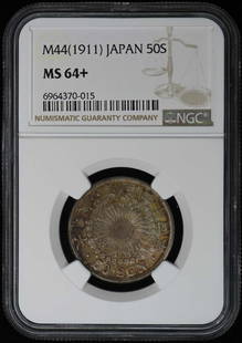 M44(1911) Japan 50S 50 Sen Ngc Ms64+: Circulated/Uncirculated: Uncirculated Year: NONE Certification: NGC Certification Number: 6964370015 Grade: MS64+ Product Disclaimer: Grades are third-party opinions; authenticity is guaranteed. Photo