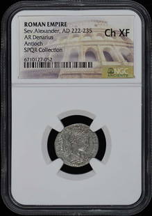 Sev.Alexander, Ad 222-235 Roman Empire Ar Denarius Ngc Xf45: Certification: NGC Grade: XF45 Certification Number: 6710127052 Product Disclaimer: Grades are third-party opinions; authenticity is guaranteed. Photos are part of the description. For inquiries, plea