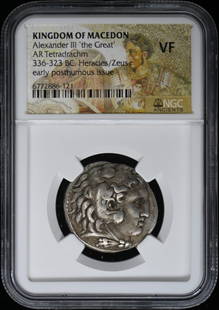 Alexander Iii 'The Great' Kingdom Of Macedon Ar Tetradrachm Ngc Vf20: Certification: NGC Certification Number: 6772886121 Denomination: Ancient Greek Grade: VF20 Product Disclaimer: Grades are third-party opinions; authenticity is guaranteed. Photos are part of the desc