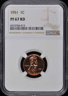 1951 Wheat Reverse Lincoln Cent (Proof) 1C Ngc Pr67Rd: Certification: NGC Certification Number: 6573704013 Grade: PR67 Year: 1951 Circulated/Uncirculated: Uncirculated Strike Type: Proof Mint Location: Philadelphia Designation: RD Denomination Type: Linco