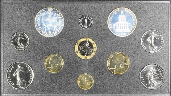 1990 France Specimen Bu Set Kmss29 (11 Coins): Certification: Uncertified Year: 1990 Composition: Various Circulated/Uncirculated: Uncirculated Grade: BU Product Disclaimer: Grades are third-party opinions; authenticity is guaranteed. Photos are p