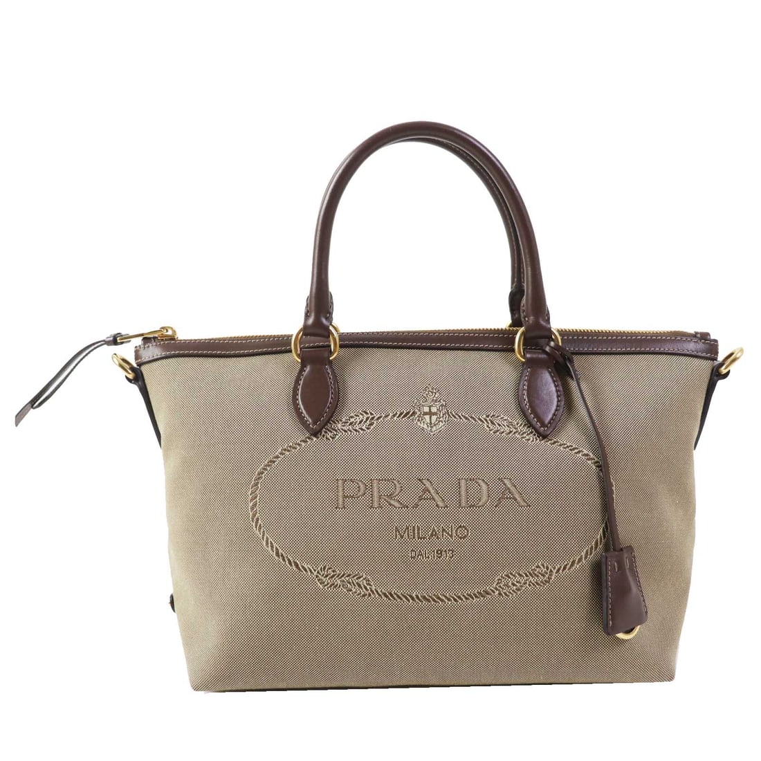 ハンドバッグ PRADA SAND CANVAS HANDBAG Prada Sand Canvas Handbag | eBay