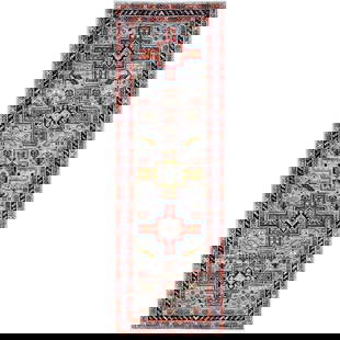 2'7"X8' Pigeon Gray Caucasian Design Wool Hand Knotted Runner Oriental Rug: Style: Caucasian Type: Indoor Material: Wool Color: Grey Item Length: 95 Item Width: 31 Rug Type: Hand Knotted Pile: Wool Shape: Runner Field Color: Grey Size: 2"7" x 7"11" / 79 CM X 241 CM Age: 2000-