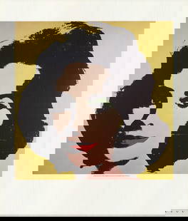 Andy Warhol Early Colored Liz " Poster Pop Art Yellow, Black: Artist: Andy Warhol Title: Early Colored Liz Year: 1990 Signed: No Medium: Offset Lithograph Paper Size: 22 x 19 inches ( 56 x 48 cm ) Image Size: 15.75 x 15.75 inches ( 40 x 40 cm ) Edition Size: Unk
