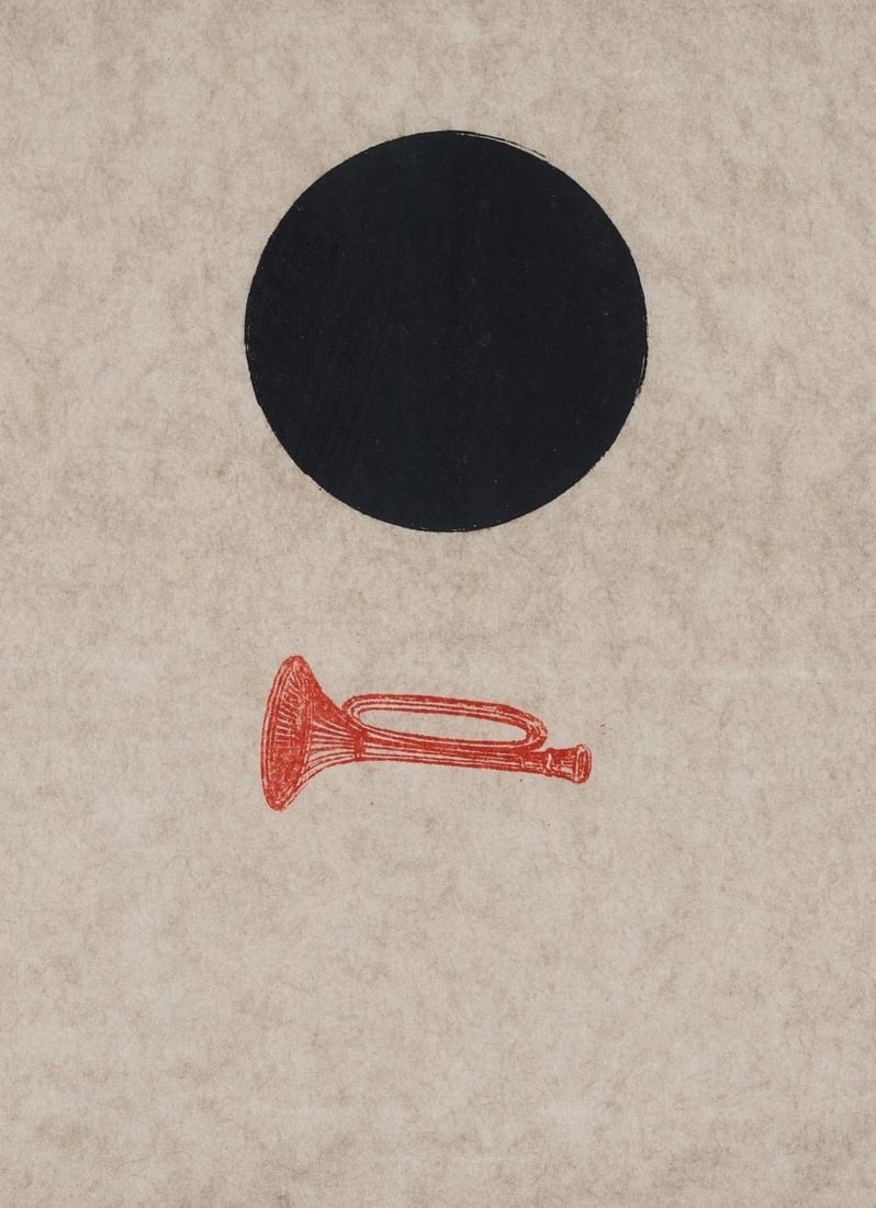 Max Ernst, Composition (Spies/Leppien 218), La Ballade Du Soldat, Lithograph: Lithograph on vlin d'Arches paper. Paper size: 21.875 x 15 inches. Excellent condition. Unsigned and unnumbered, as issued. Notes: From the folio, La Ballade du Soldat, 34 Lithographies Originales de