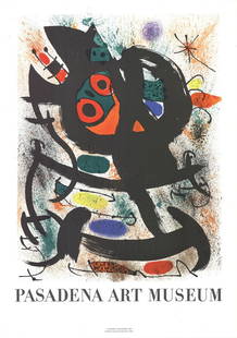 Joan Miro Pasadena Art Museum Exhibition " Lithograph Abstract: Artist: Joan Miro Title: Pasadena Art Museum Exhibition Year: 1969 Signed: No Medium: Lithograph Paper Size: 31.5 x 22.5 inches ( 80 x 57 cm ) Image Size: 24.5 x 19 inches ( 62 x 48 cm ) Edition Size: