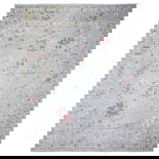 11'9"X14' Steel Gray Wool Hand Knotted Afghan Angora Oushak Rug: Style: Oushak Type: Indoor Material: Wool Color: Grey Item Length: 168 Item Width: 141 Rug Type: Hand Knotted Pile: Wool Shape: Rectangular Field Color: Grey Size: 11"9" x 14"0" / 358 CM X 427 CM Age: