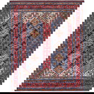 8'3"X10' Ajax Red Afghan Caucasian Design Revival Hand Knotted All Wool Rug: Style: Caucasian Type: Indoor Material: Wool Color: Red Item Length: 119 Item Width: 99 Rug Type: Hand Knotted Pile: Wool Shape: Rectangular Field Color: Red Size: 8"3" x 9"11" / 251 CM X 302 CM Age: