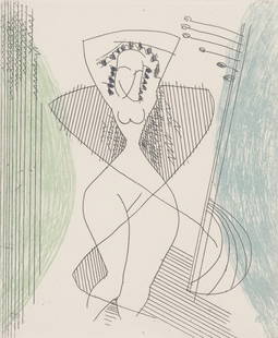 Man Ray, Composition, Feuilles Parses, Etching: Etching on vlin cuve de Rives paper. Paper size: 9.65 x 7.87 inches. Excellent condition. Inscription: Unsigned and unnumbered, as issued. Notes: From the folio, Feuilles parses, 1965. Published and p