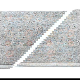 9'10"X13'10" Gray Hand Knotted Caucasian Gul Motifs Zero Pile Wool Rug: Style: Caucasian Type: Indoor Material: Wool Color: Grey Item Length: 166 Item Width: 118 Rug Type: Hand Knotted Pile: Wool Shape: Rectangular Field Color: Grey Size: 9"10" x 13"10" / 300 CM X 422 CM