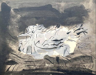 Pablo Picasso, Composition (Cramer 88), Dans L'Atelier De Picasso, Lithograph: Lithograph on vlin d'Arches la forme savoir paper. Paper size: 14 x 9.25 inches. Excellent condition. Unsigned and unnumbered, as issued. Notes: From the volume, Dans l'Atelier de Picasso, 1957. Publi