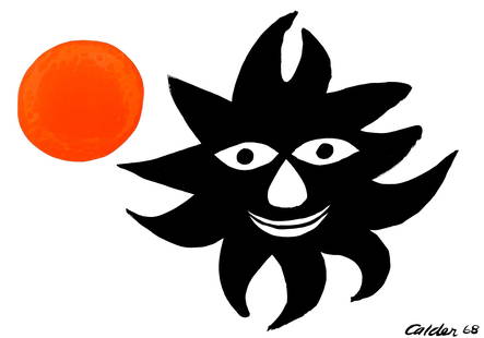 Alexander Calder, Smiling Sun, The Collector'S Guild Ltd., Lithograph: Lithograph on vlin paper. Paper Size: 24.5 x 35 inches. Excellent condition. Inscription: Signed in the plate and unnumbered, as issued. Notes: Published by The Collector's Guild Ltd., New York in ass