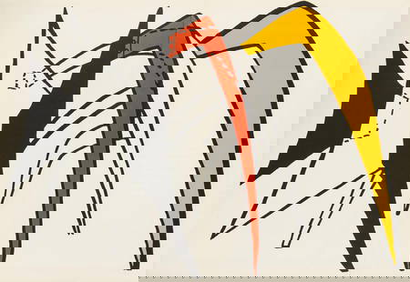 Alexander Calder, Composition, Derrire Le Miroir, Lithograph: Lithograph on vlin paper. Paper Size: 15 x 22 inches. Excellent condition, with centerfold, as issued. Inscription: Unsigned and unnumbered, as issued. Notes: From Derrire le miroir, N 141, 1963. Publ