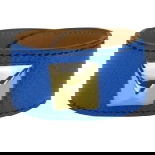 Hermes Bracelet Leather Blue Medor: Material: Leather Gender: Women Brand: HERMES Item: bracelet Model: Medor Gender: Women Color: blue Material: Leather, Metal Weight: 16.5g Accessories: Storage box Size: cm (approx.): Band Length: 15
